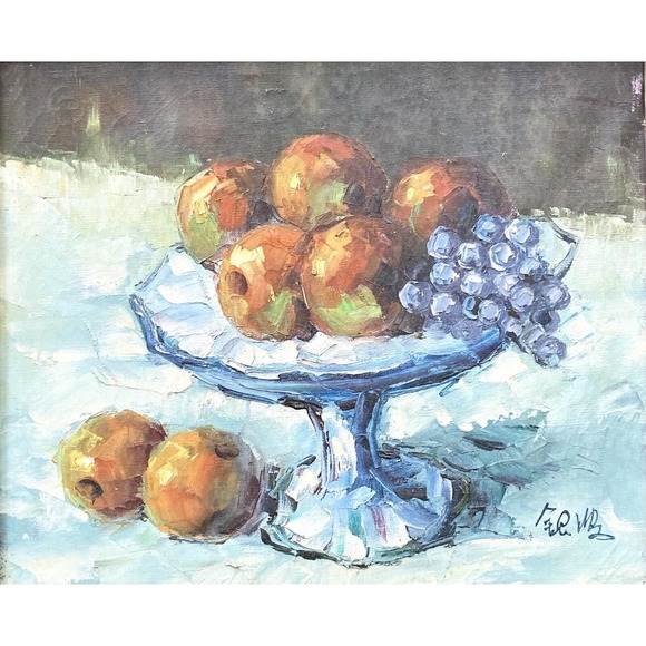 Early 20th-Century Original Framed Oil on Canvas Fruit Presentation Still Life - Picture 3 of 10